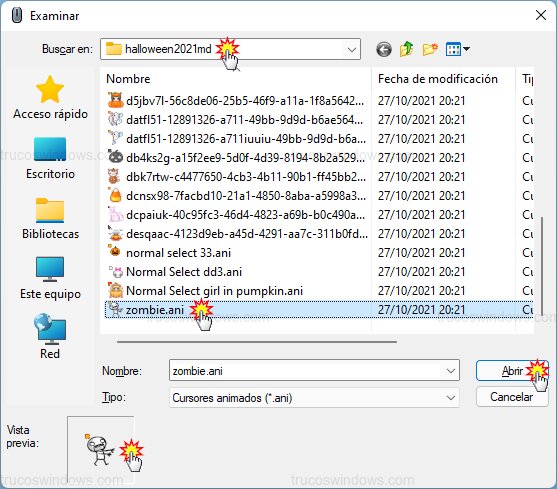 Instalación de cursores Instalación de cursores