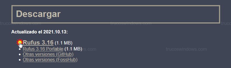 Descargar Rufus Descargar Rufus
