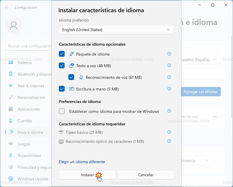 Características de instalación Características de instalación