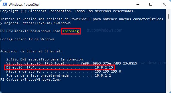 IP en PowerShell