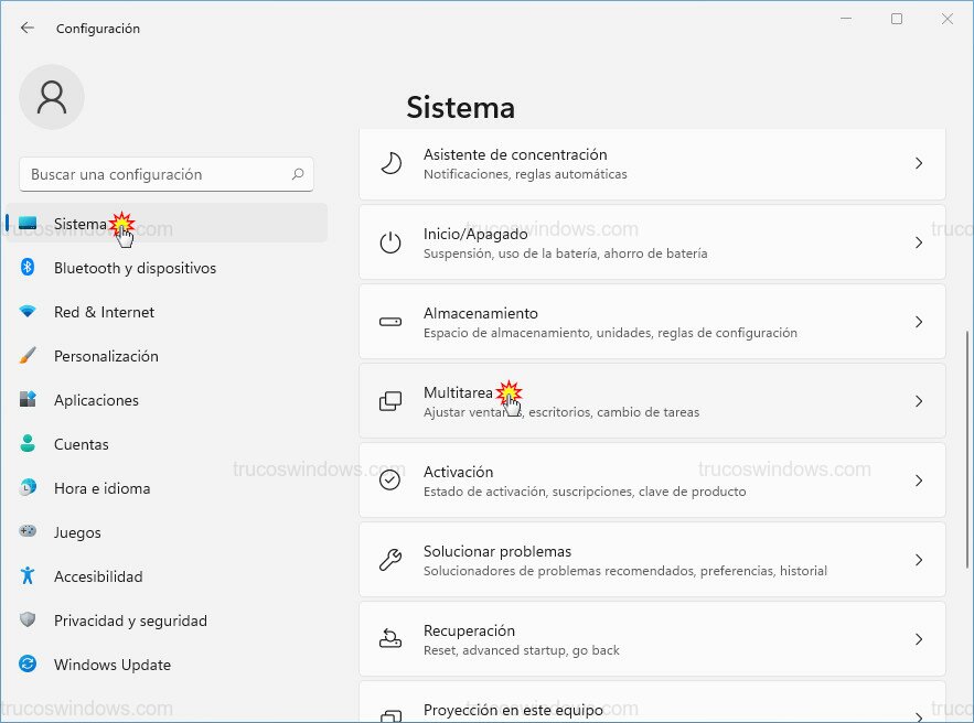 Sección Multitarea Sección Multitarea