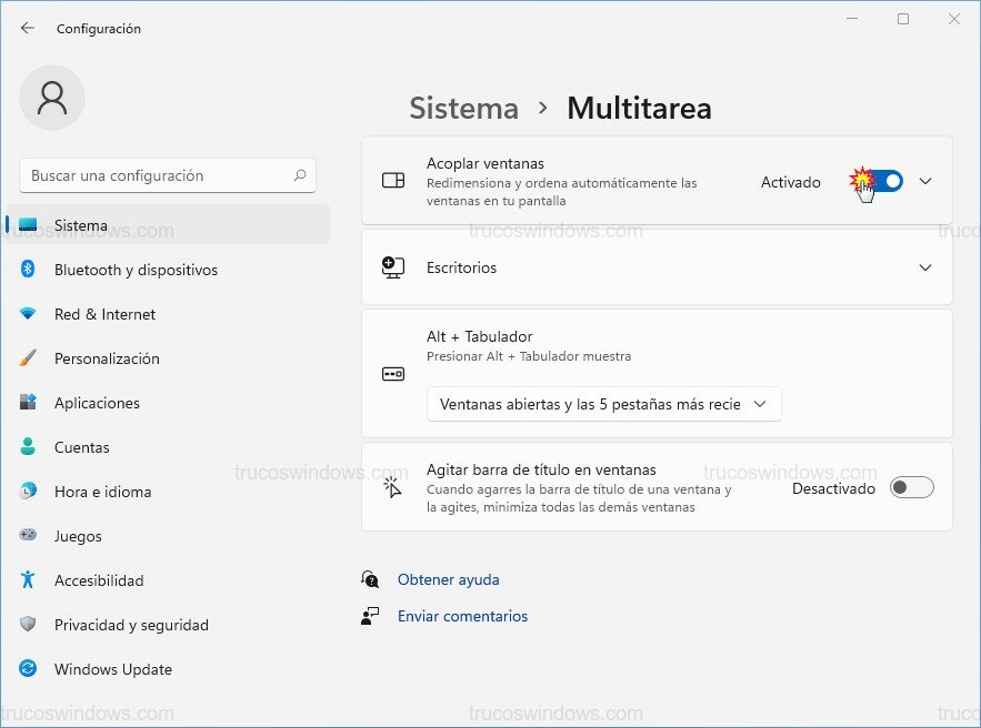 Desactivar acoplamiento Desactivar acoplamiento