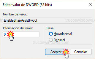 Editar valor DWORD Editar valor DWORD