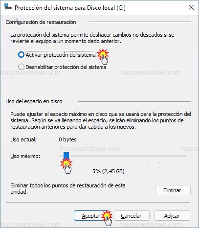 Activar protección disco Activar protección disco