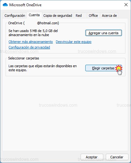 Seleccionar carpetas visibles