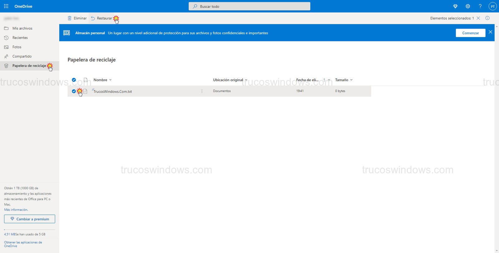 Restaurar desde la web oficial