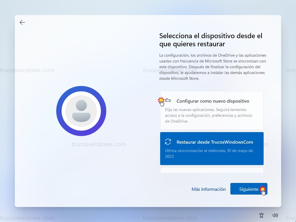 Configurar como nuevo dispositivo