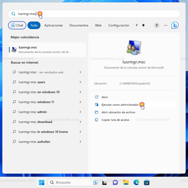 Abrir administrador de usuarios Abrir administrador de usuarios