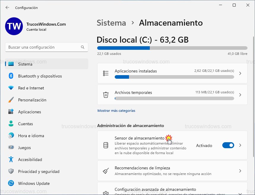 Sensor almacenamiento Sensor almacenamiento
