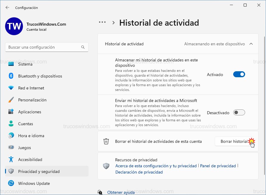Borrar actividad Borrar actividad