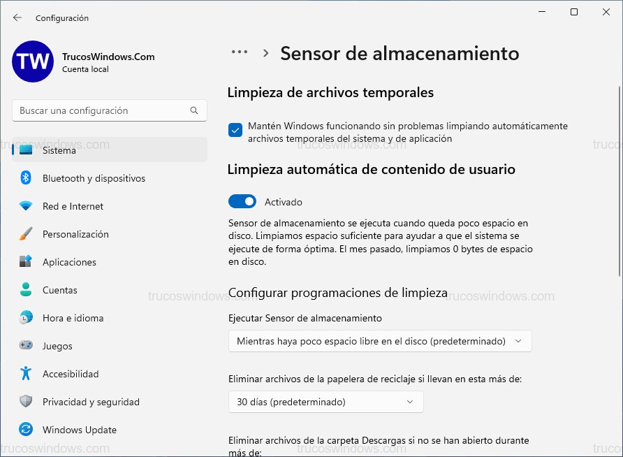 Configuración sensor Configuración sensor