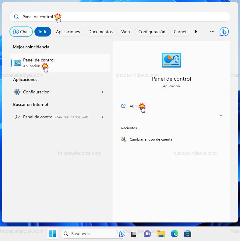 Abrir panel de control