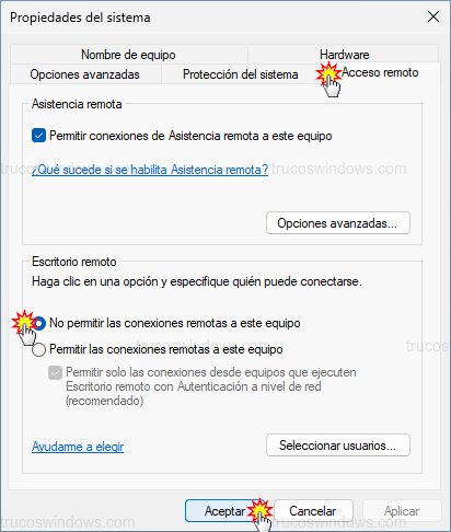 Propiedades de acceso remoto