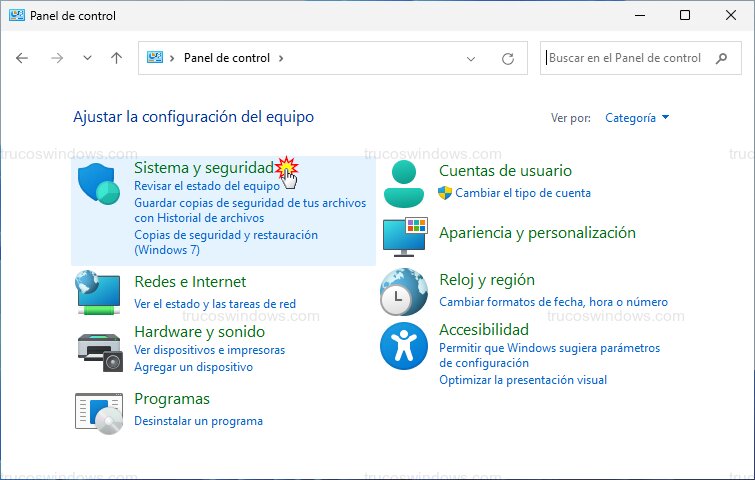 Categoría sistema y seguridad