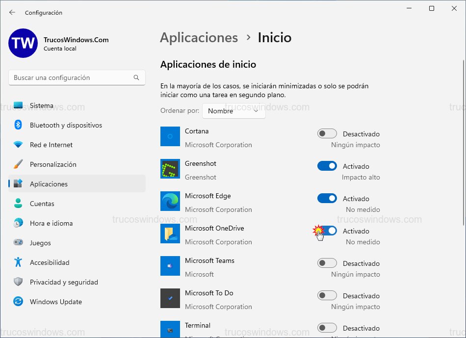 Interruptores de inicio