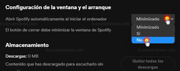 Ajustes inicio Spotify