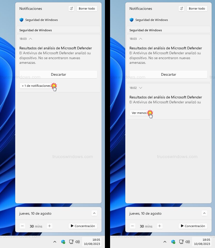 Expandir grupo de avisos
