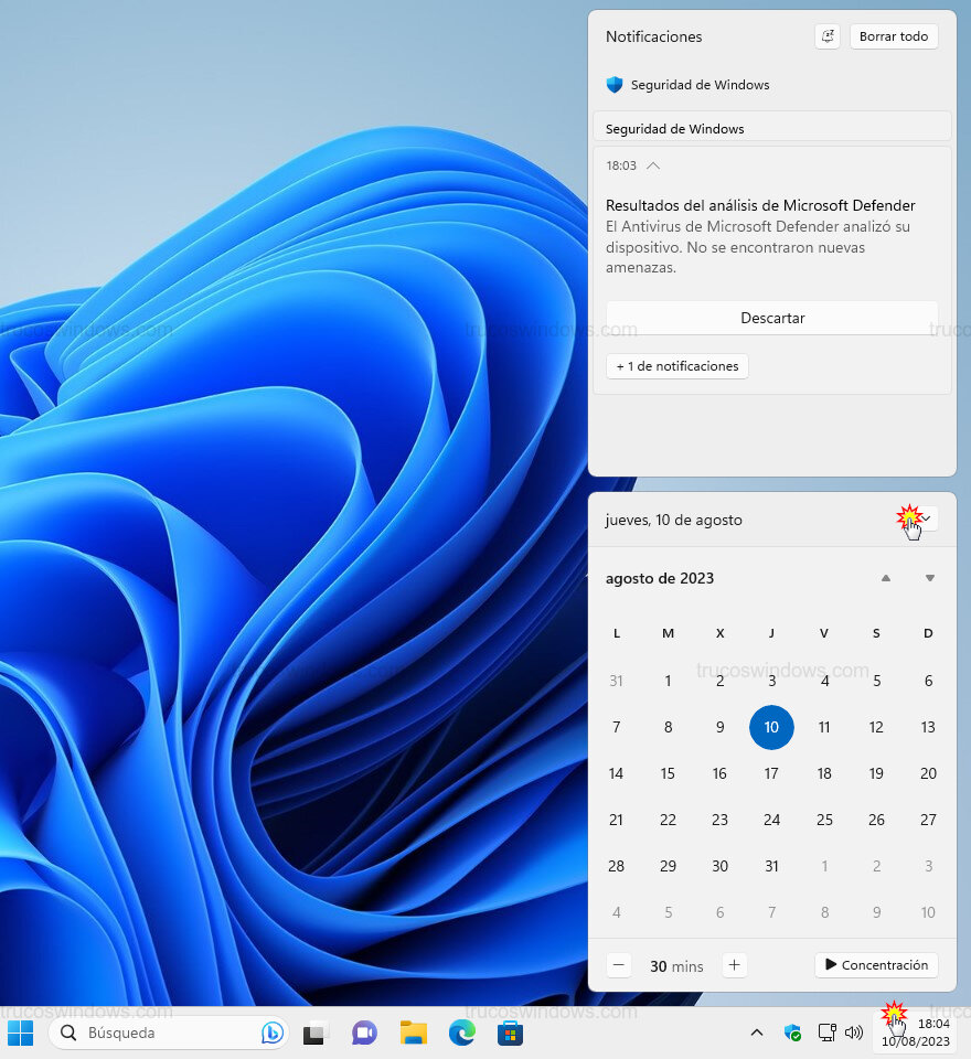 Calendario y notificaciones