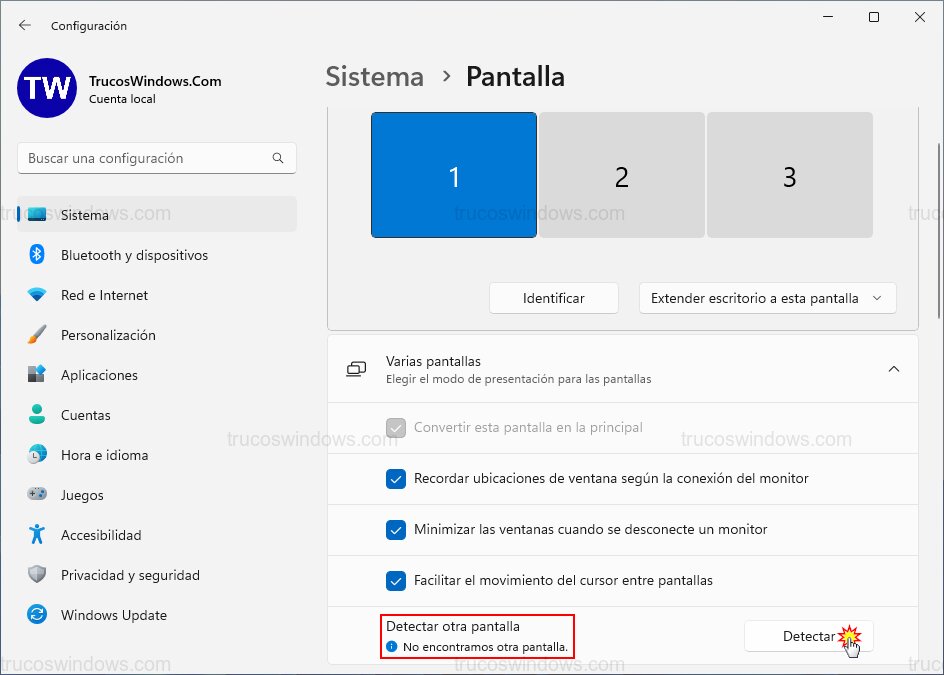 Forzar detección de monitores