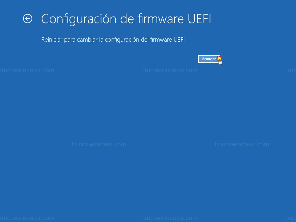 Confirmar reinicio UEFI