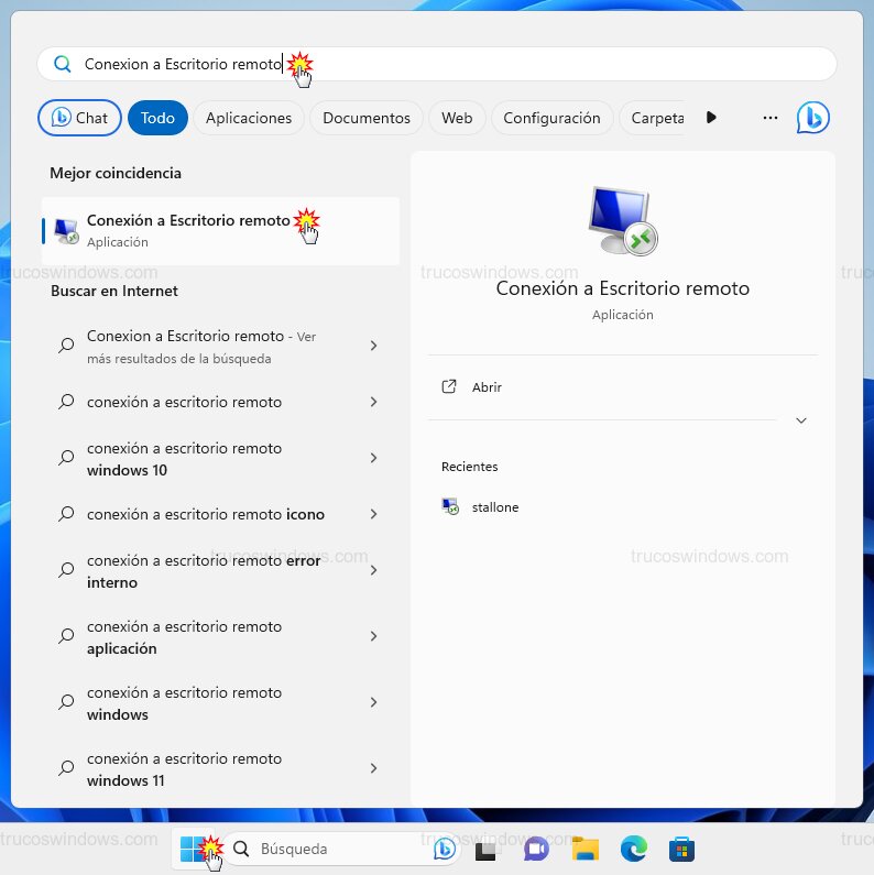 Conexión escritorio remoto