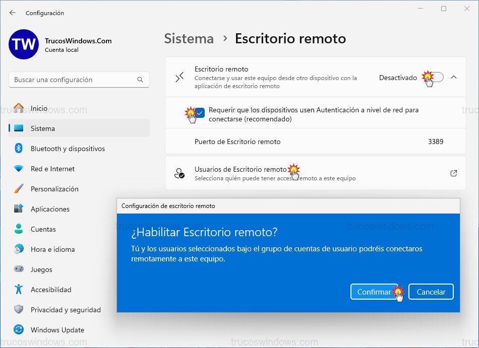 Habilitar RDP Windows
