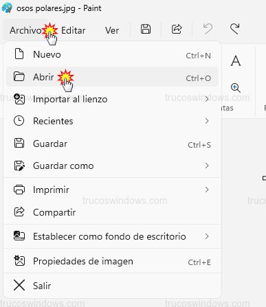 Abrir archivo en Paint