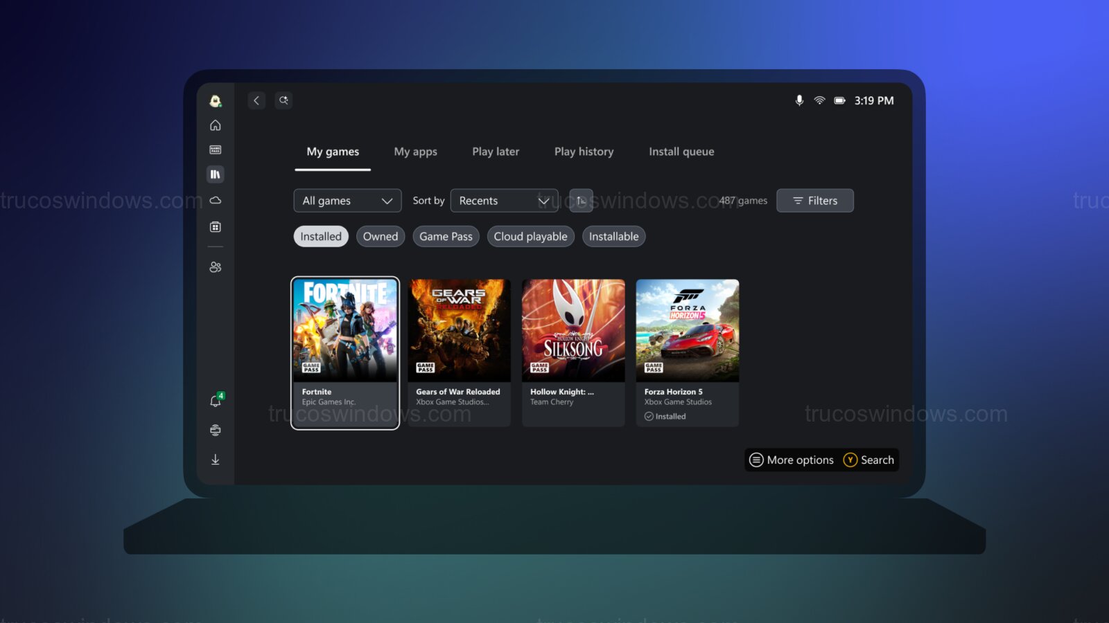 Interfaz Xbox ARM Windows